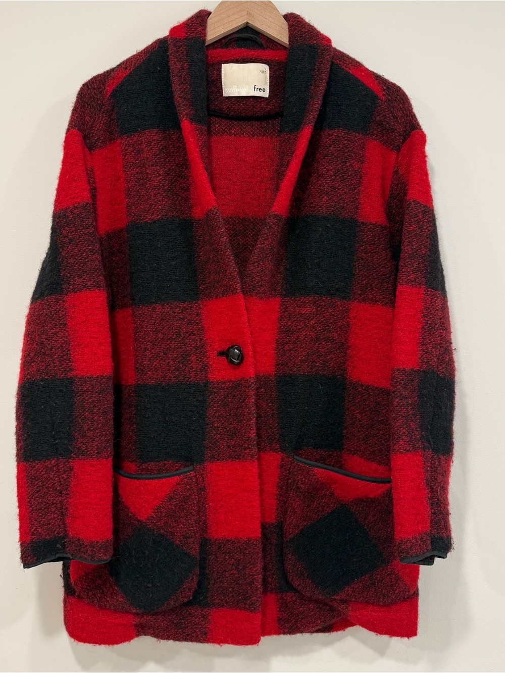 Wilfred Wool Buffalo Plaid Pea Coat